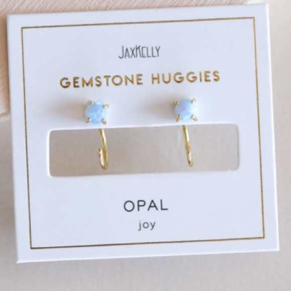 🎊HP🎉 JaxKelly Opal Earrings 18k gold/sterling silver NIB - Picture 3 of 11